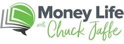 Money Life with Chuck Jaffe logo — green book icon beside the show name.