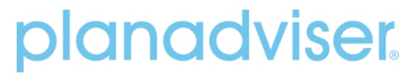 PLANADVISER logo — lowercase light blue text "planadviser," underlined.